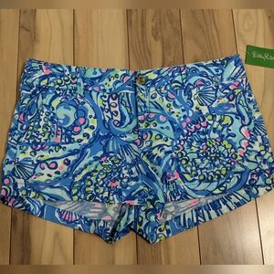 NWT! Lilly Pulitzer Walsh Shorts Brilliant Blue Ceviche Size 12